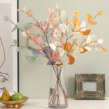 Güz Dekor Yapay Bitki Uzun Şube Okaliptüs Yaprakları Düğün Ev Dekorasyon İpek Çiçekler DIY Vazo Çiçek Düzenleme