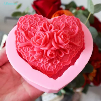 Aşk şekli Çiçek Sabun Kalıp Yay şekli 3D Aşk şekli DIY El Yapımı Sabun Kalıp Hediyeler