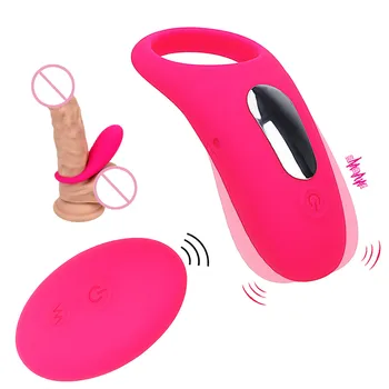 Titreşimli halka Penis Klitoris Gecikme Boşalma Klitoris Stimülatörü 9 Hız Seks Oyuncakları Erkekler için Çift